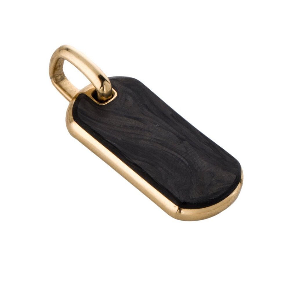 DAVID YURMAN 18K 750 YELLOW GOLD FORGED CARBON STREAMLINE® TAG PENDANT - Picture 4 of 7